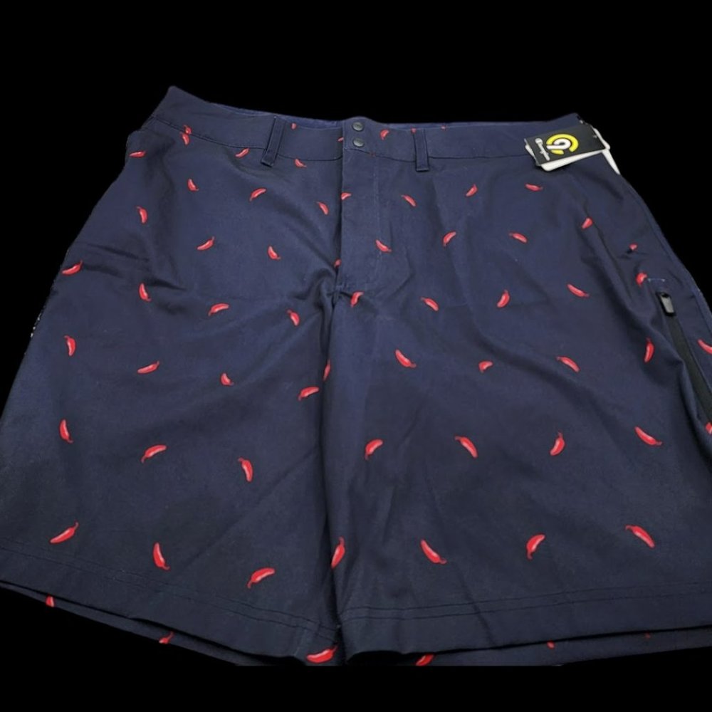 Men’s shorts CHAMPION size 40W  navy with chill pepper design NWT